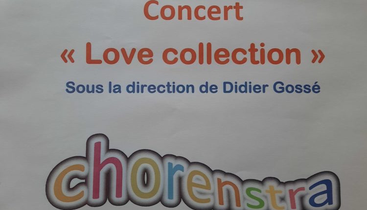 Affiche du concert « Love collection » de la chorale Chorenstra, dimanche 3 mai 2026 à 17h en l'église Saint-Nicolas de Sainte-Croix-aux-Mines, sous la direction de Didier Gossé. Entrée libre, plateau au profit de l'entretien des bâtiments paroissiaux.